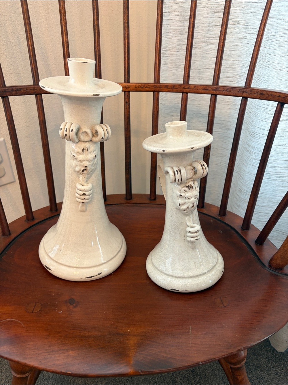 Torcivia & Todaro Ivory Ceramic Italy Decorative Candle Holders - Set of 2
